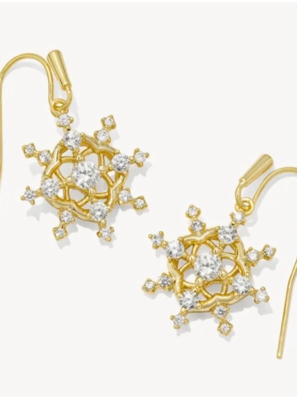 Kendra Scott Gold Snowflake Crystal Earrings